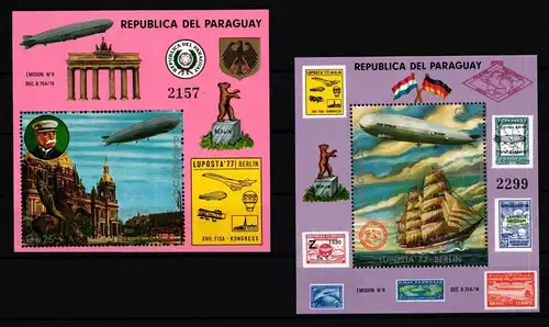 Paraguay Block 298 und 299 postfrisch Zeppelin #GY247