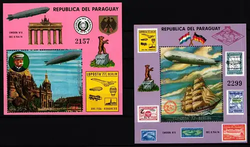 Paraguay Block 298 und 299 postfrisch Zeppelin #GY247