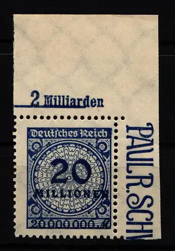 Deutsches Reich 319P OR postfrisch Platte C, Feldmerkmale #HA803
