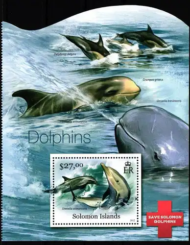 Salomon Inseln 1509 postfrisch Block Tiere Delphine #HD515