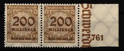Deutsches Reich 323Pe5 postfrisch waagerechtes Paar #HA824
