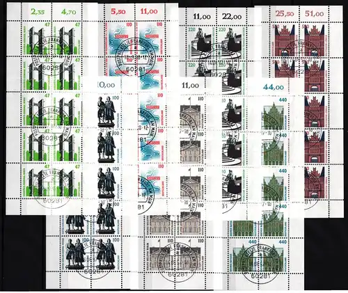 BRD Bund Lot gestempelt Kleinbogen Sehnswürdigkeiten ca. 150 DM #HC642