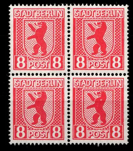 SBZ 3 A uy postfrisch Typenprüfung, 4er Block #HI206