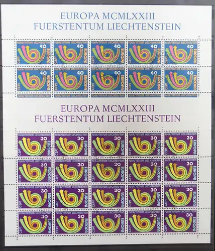 Liechtenstein 579 und 580 gestempelt Kleinbogensatz / CEPT #GY081