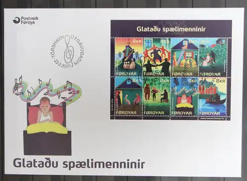 Färöer 659-666 gestempelt als FDC / Kleinbogen #GY098