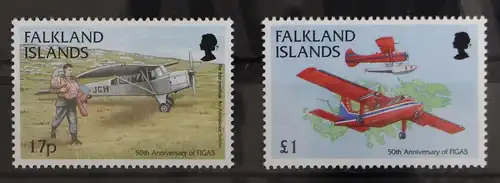 Falkland Inseln 732 und 733 postfrisch Luftfahrt #GY130