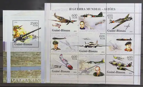 Guinea Bissau 3160-3164 und Block 526 postfrisch Kleinbogen / Luftfahrt #GY088