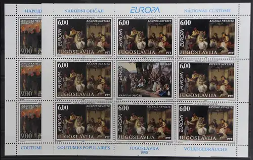 Jugoslawien 2855 und 2856 postfrisch Kleinbogensatz / CEPT #GY145