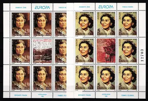Jugoslawien 2777 und 2778 postfrisch Kleinbogensatz / CEPT #GY178