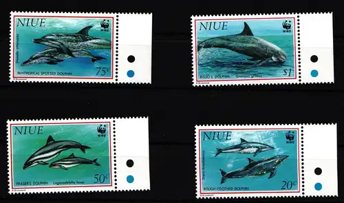 Niue 822-825 postfrisch Tiere Delphine #HD758