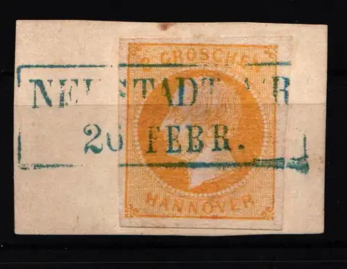Hannover 16a gestempelt breitrandig auf Briefstück #HI498