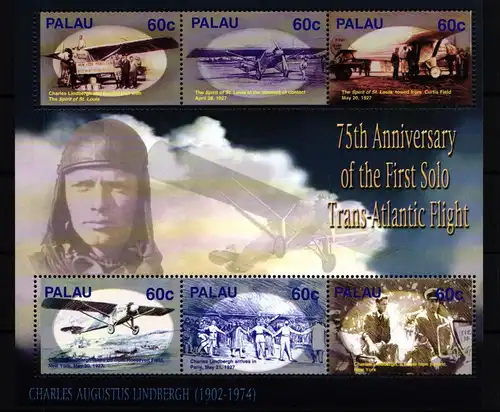 Palau Inseln 2205-2210 postfrisch Kleinbogen / Flugzeuge #GY307