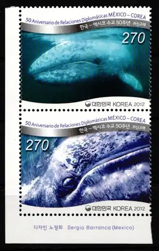 Korea 2855-2856 postfrisch Paar Tiere Wale #HD507
