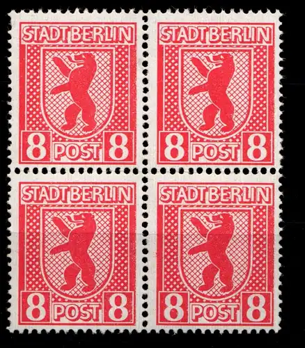 SBZ 3 A uy postfrisch Typenprüfung, 4er Block #HI207