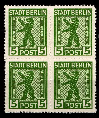 SBZ 1 AB vx postfrisch Typenprüfung, 4er Block #HI084