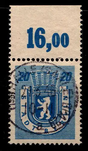 SBZ 6 A waz OR gestempelt Typenprüfung, Oberrand #HI283