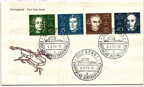 Bund 315-316, 318-319 als Ersttagsbrief #BD248