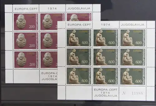 Jugoslawien 1557 und 1558 postfrisch Kleinbogensatz / CEPT #GY079