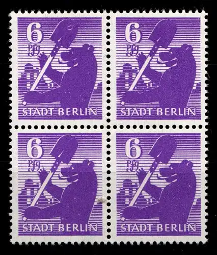 SBZ 2 A uy postfrisch Typenprüfung, 4er Block #HI108