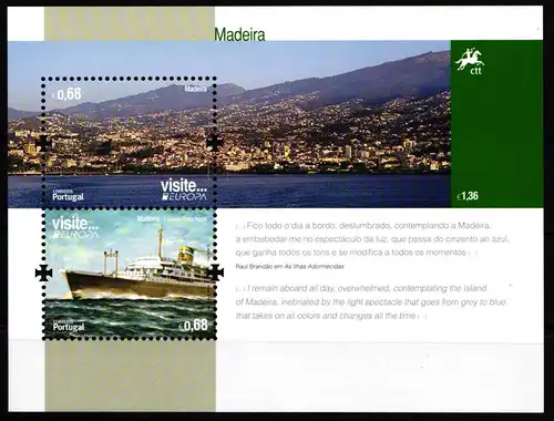 Portugal Madeira 316–317 postfrisch Block Schifffahrt #HD512