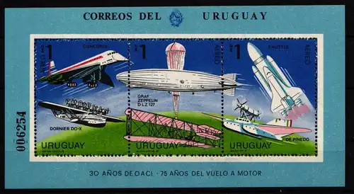 Uruguay Block 38 postfrisch Zeppelin #GY236