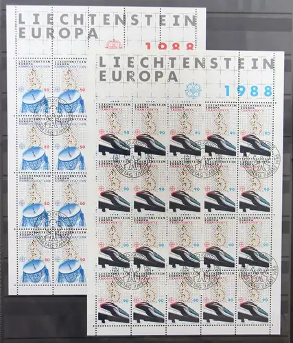 Liechtenstein 937 und 938 gestempelt Kleinbogensatz / CEPT #GY057