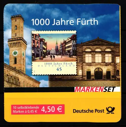 BRD MH 66 postfrisch Markenheftchen Frankatur Nominale #HN711