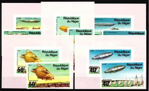 Niger 522-526 postfrisch Einzelblöcke / Zeppelin #GY252
