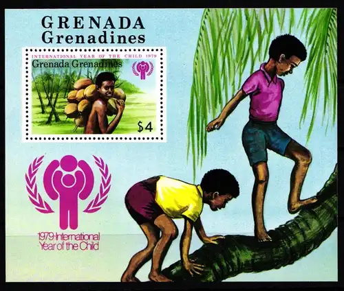 Grenada Grenadinen Block 42 mit 329 postfrisch Jahr des KIndes #HD543