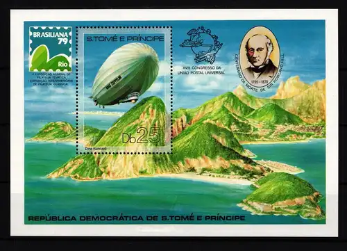 Sao Tome e Principe Block 36 postfrisch Zeppelin #GY239