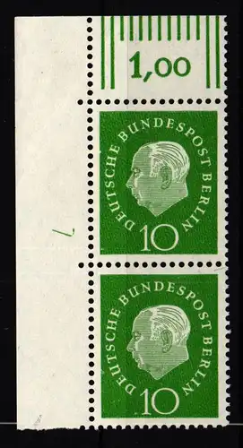 Berlin 183 DZ 7 postfrisch senkrechtes Paar vom Eckrand, Druckerzeichen 7 #HJ452