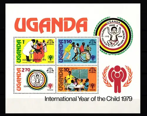 Uganda Block 16 mit 203-206 postfrisch Jahr des KIndes #HD634