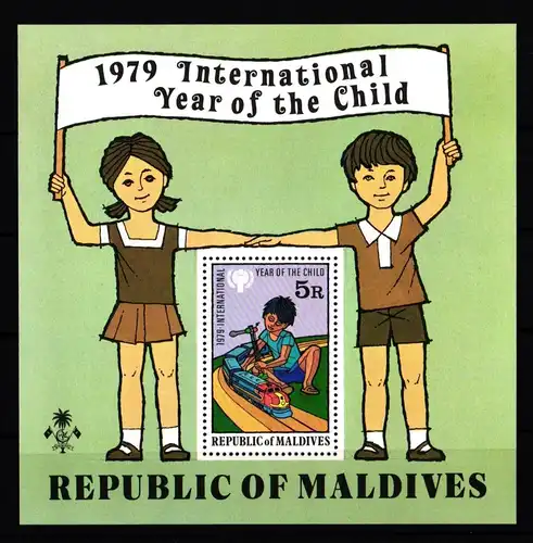 Malediven Block 57 mit 826 postfrisch Jahr des KIndes #HD573