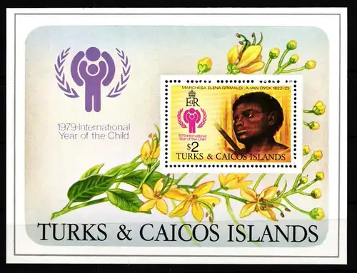 Turks und Caicos Block 15 mit 435 postfrisch Jahr des KIndes #HD632