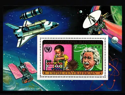 Zentralafrikanische Republik Block 49A mit 612 postfrisch Jahr des KIndes #HD639