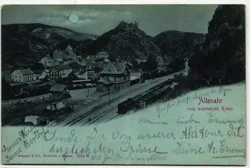 AK Altenahr Bahnhof vom schwarzen Kreuz 1899 #PM220