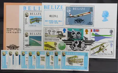 Belize 420-428 und Block 8 und 9 postfrisch Luftfahrt #GY149