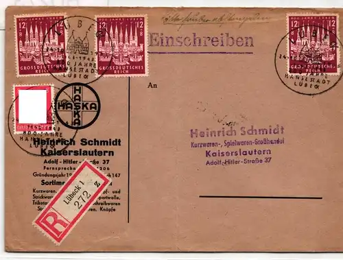 Deutsches Reich 862 (3x), 786 als Ersttagsbrief portogerecht echt gel. #BD273