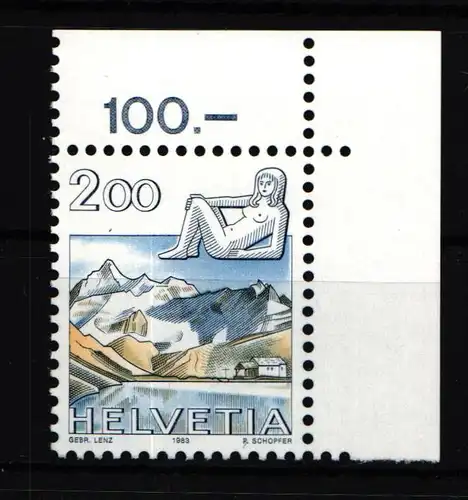 Schweiz 1264 postfrisch als Eckrand #HG205