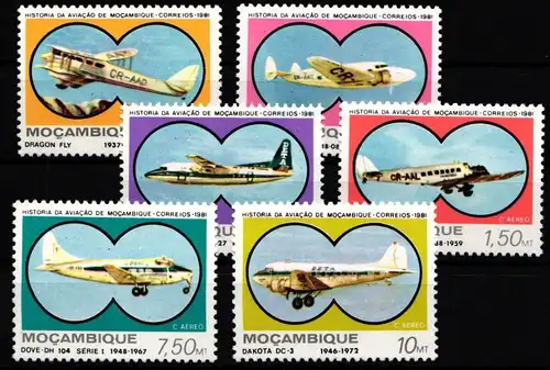Mosambik 810-815 postfrisch Flugzeuge #GY279
