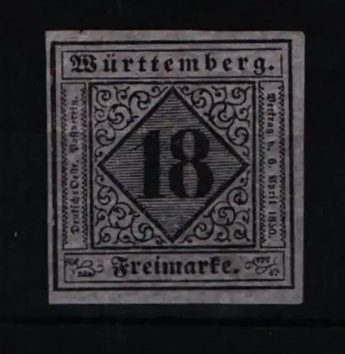 Württemberg 5 I mit Falz mit Fotoattest Heinrich BPP #GL913