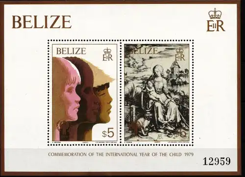 Belize Block 16 mit 483-484 postfrisch Jahr des KIndes #HD531