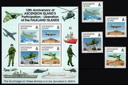 Ascension 586-589 und Block 23 postfrisch Flugzeuge #GY283