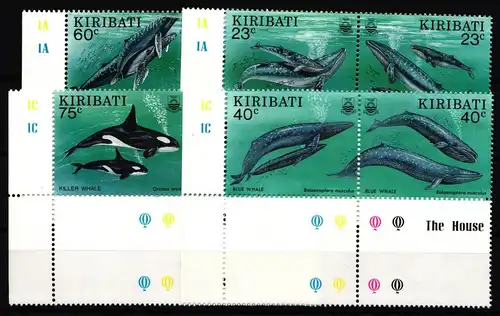 Kiribati Kiribati postfrisch 4 Paare Tiere Wale #HD752