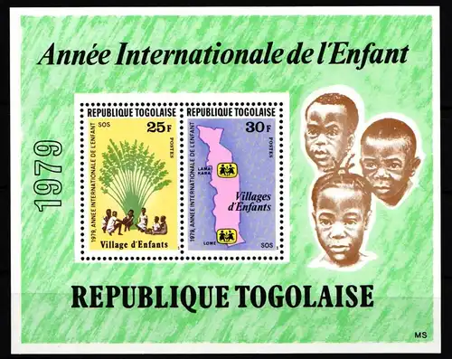 Togo Block 143A mit 1360IA-1365IA postfrisch Jahr des KIndes #HD628