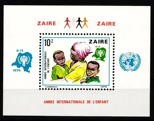 Zaire Block 29 mit 619 postfrisch Jahr des KIndes #HD636