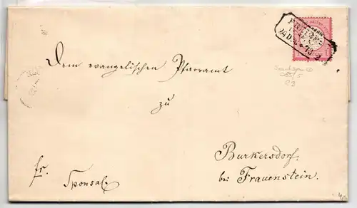 Deutsches Reich 19 auf Brief als Einzelfrankatur Sachsenstempel #BD294