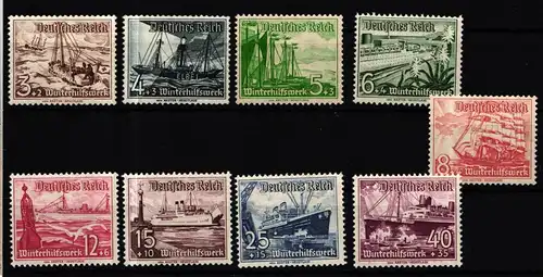 Deutsches Reich 651-659 postfrisch Winterhilfswerk: Schiffe #HI753