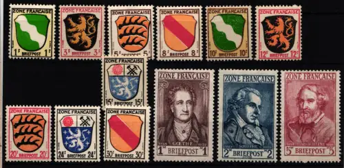 Fr. Zone Allgemeine Ausgabe 1-13 postfrisch #HJ129