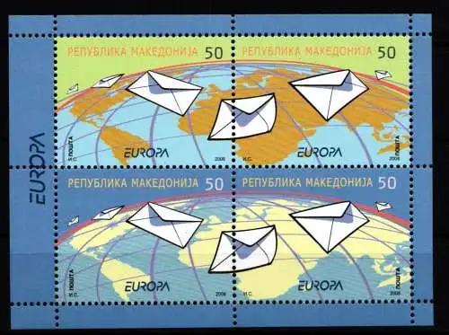 Makedonien H-Blatt mit 460-463 postfrisch CEPT 2008 #GW534